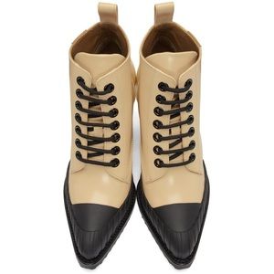 Chloe Beige and Black Ankle Boots